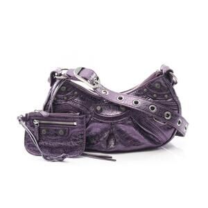 Balenciaga LE CAGOLE XS Shoulder Bag Leather Purple